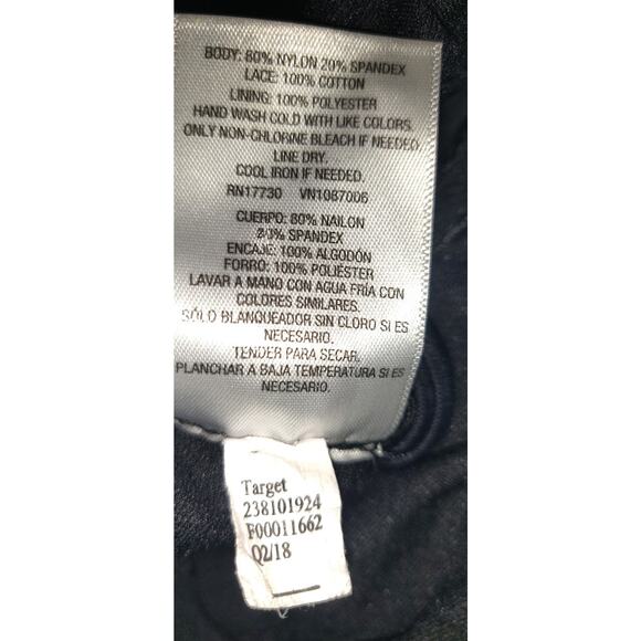 Mossimo Swimsuit Sz M Halter Crocheted Black One Piece Plunge Neckline Sexy!! - Picture 9 of 14